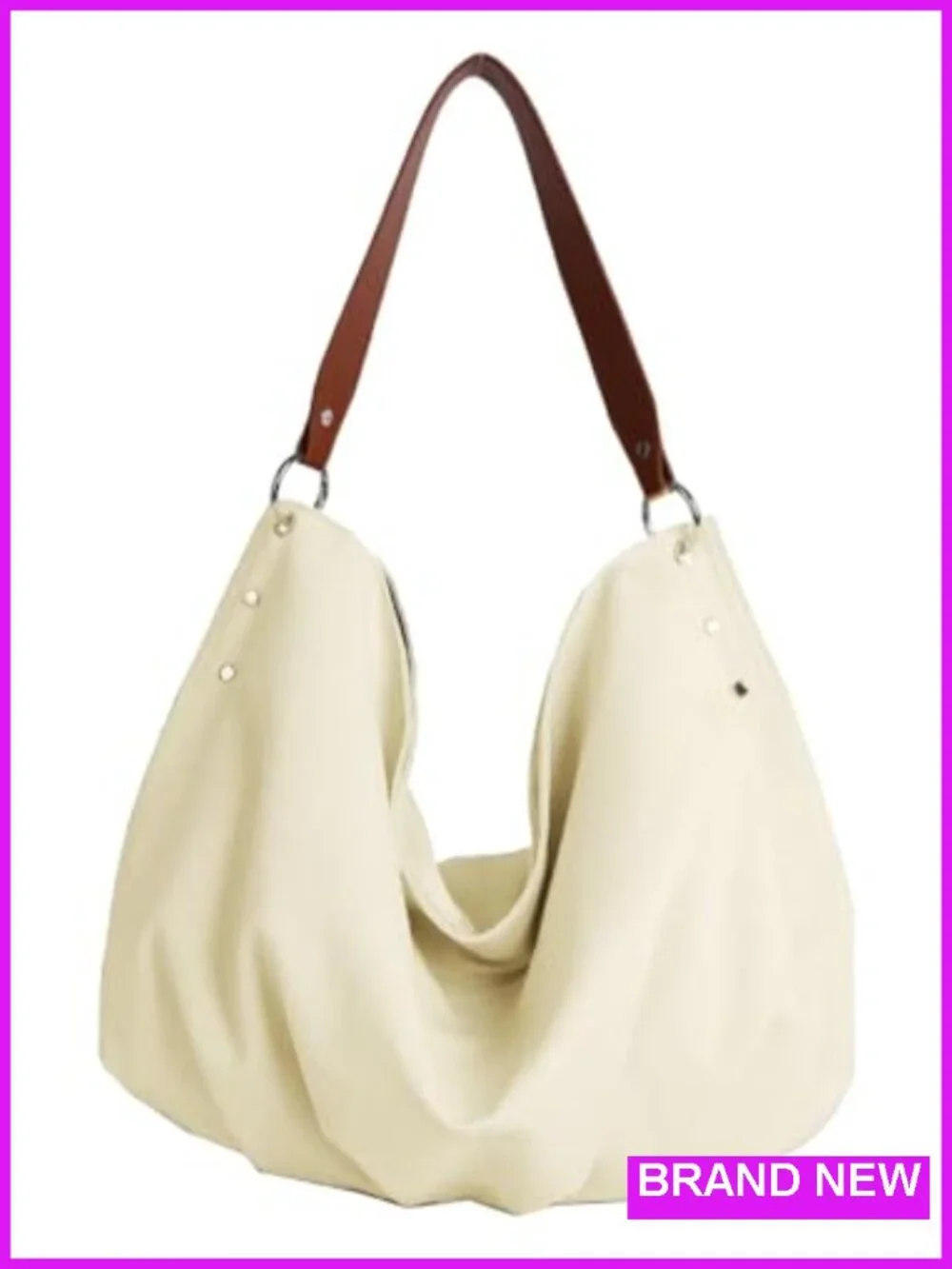 Large Canvas Hobo Bag Slouchy Crescent Crossbody Shoulder Purse Tote Work